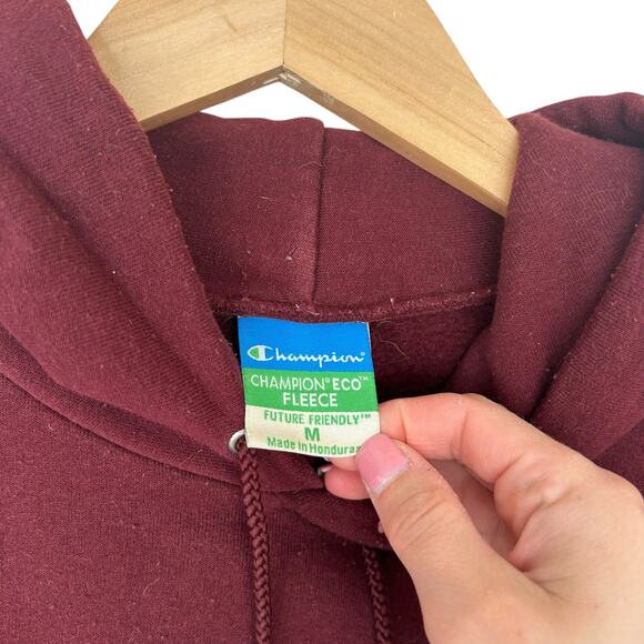 Champion Eco Fleece Maroon Harvard College Hoodie Sz M - Picture 2 of 4